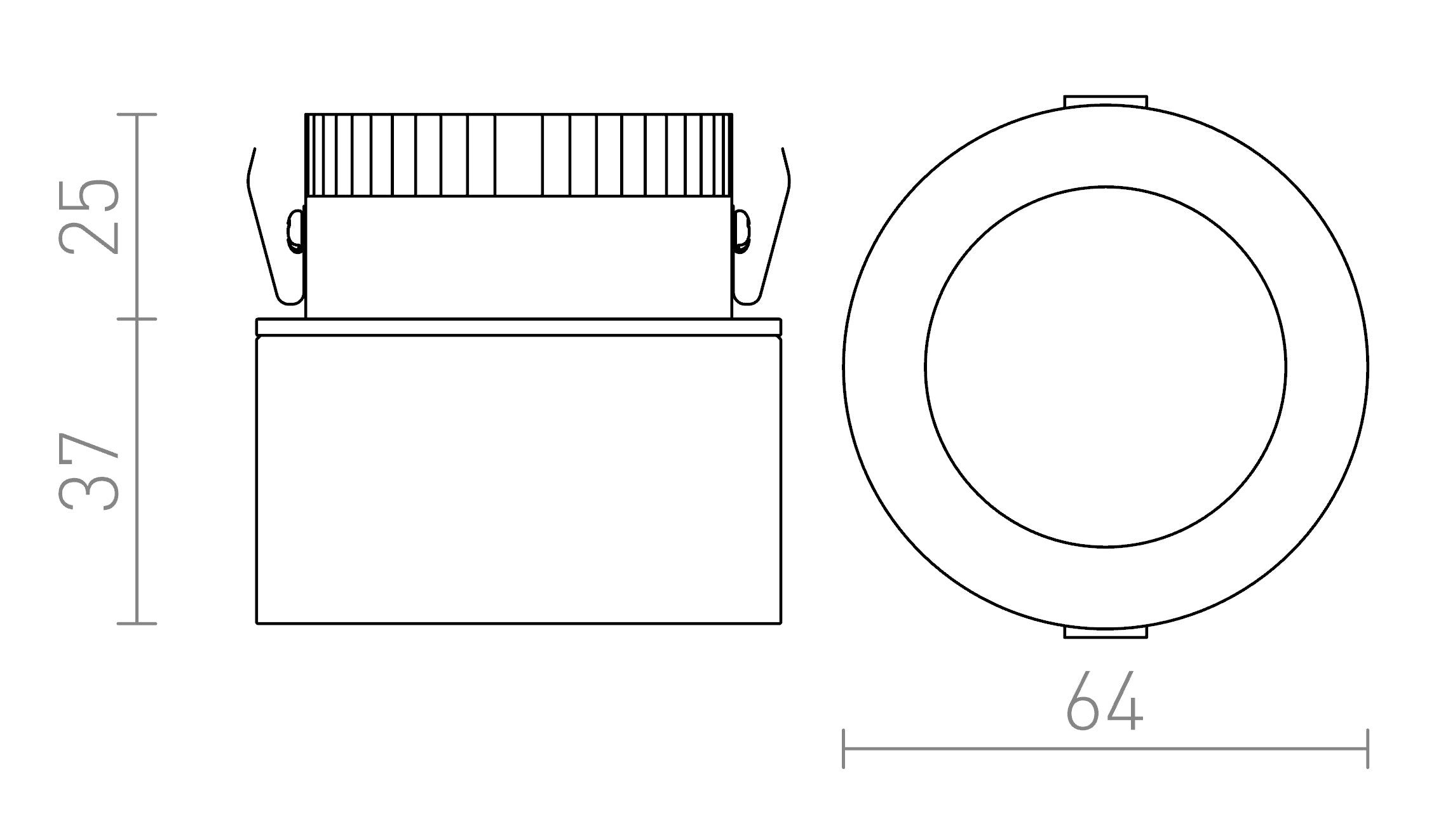 ERGO infälld lampa - Product sketch
