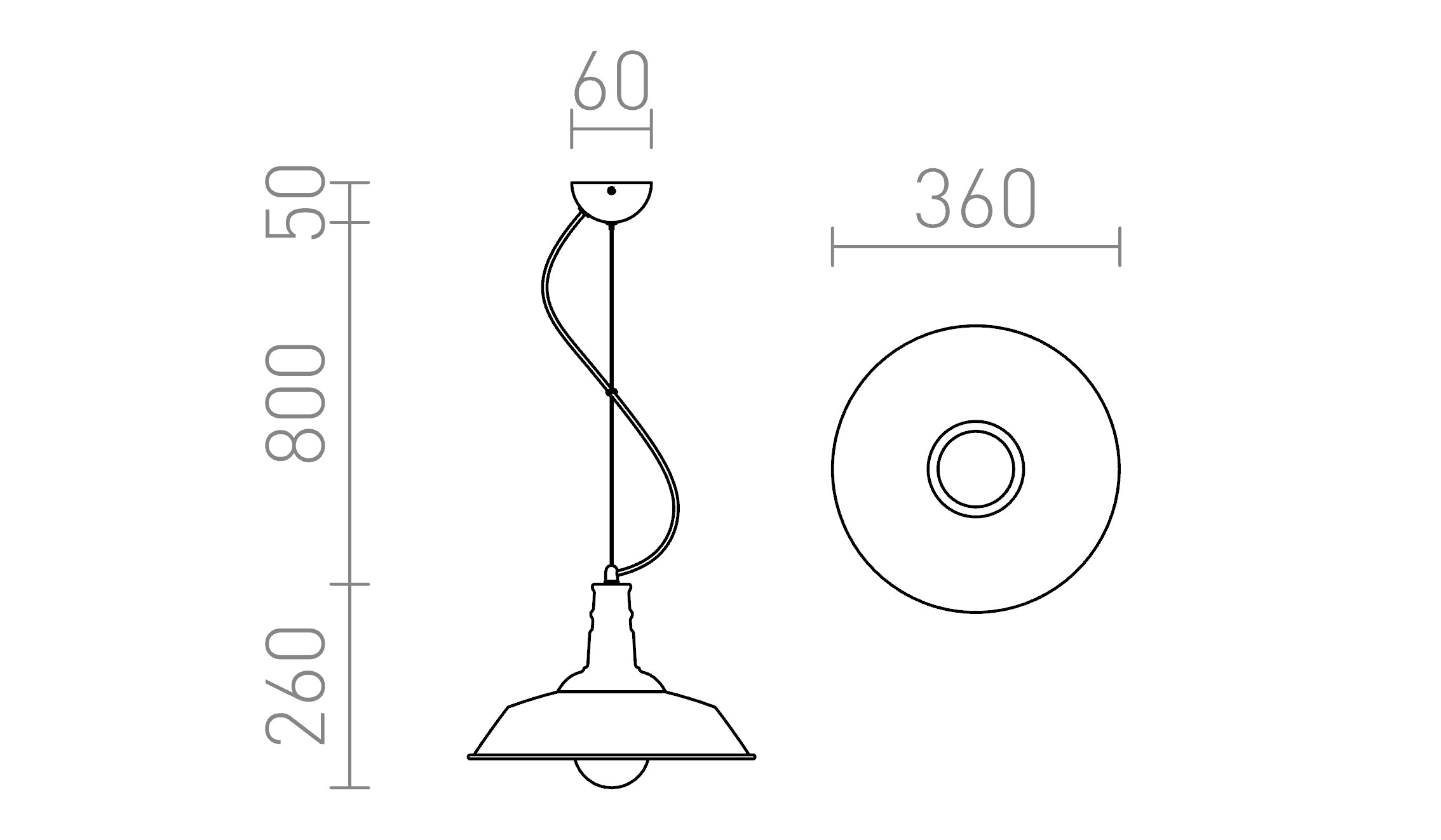 GOLDIE 36 viseča lampa - Product sketch
