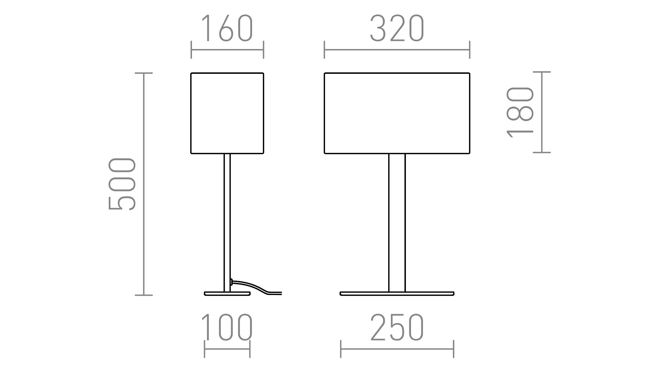 PLAZA M stolna lampa - Product sketch