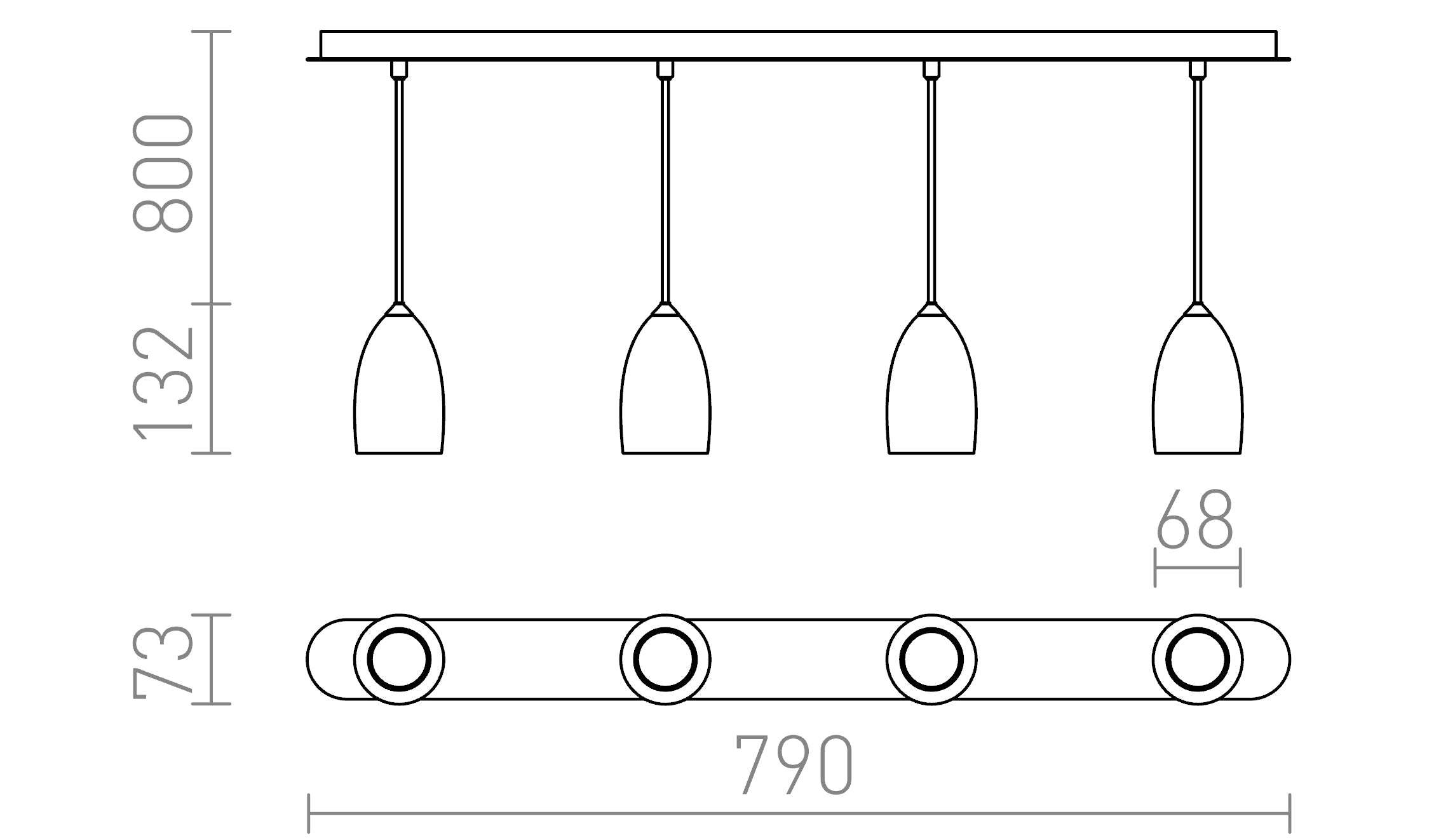BABADES IV viseća lampa - Product sketch