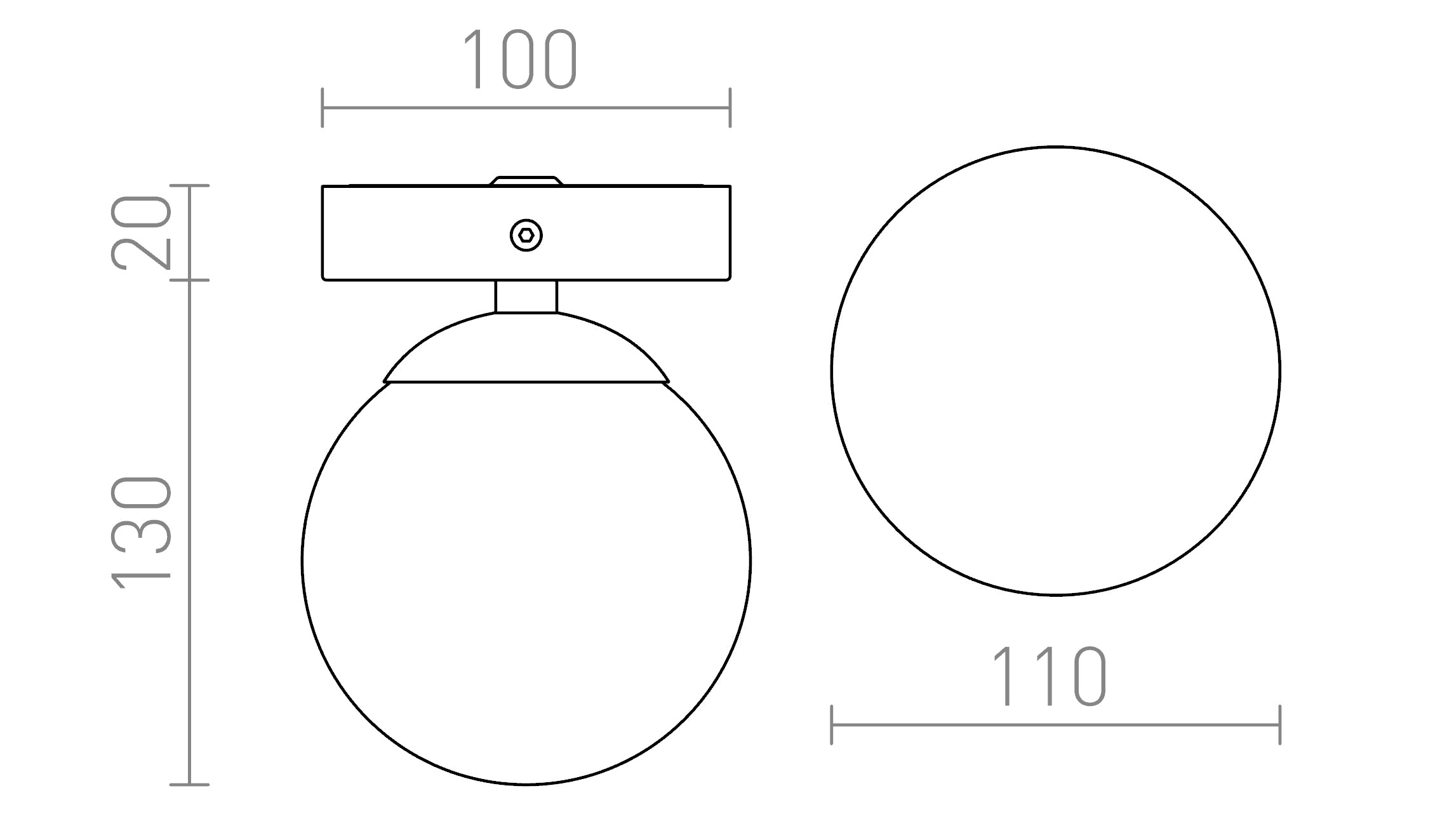 BOLLY ceiling lamp - Product sketch