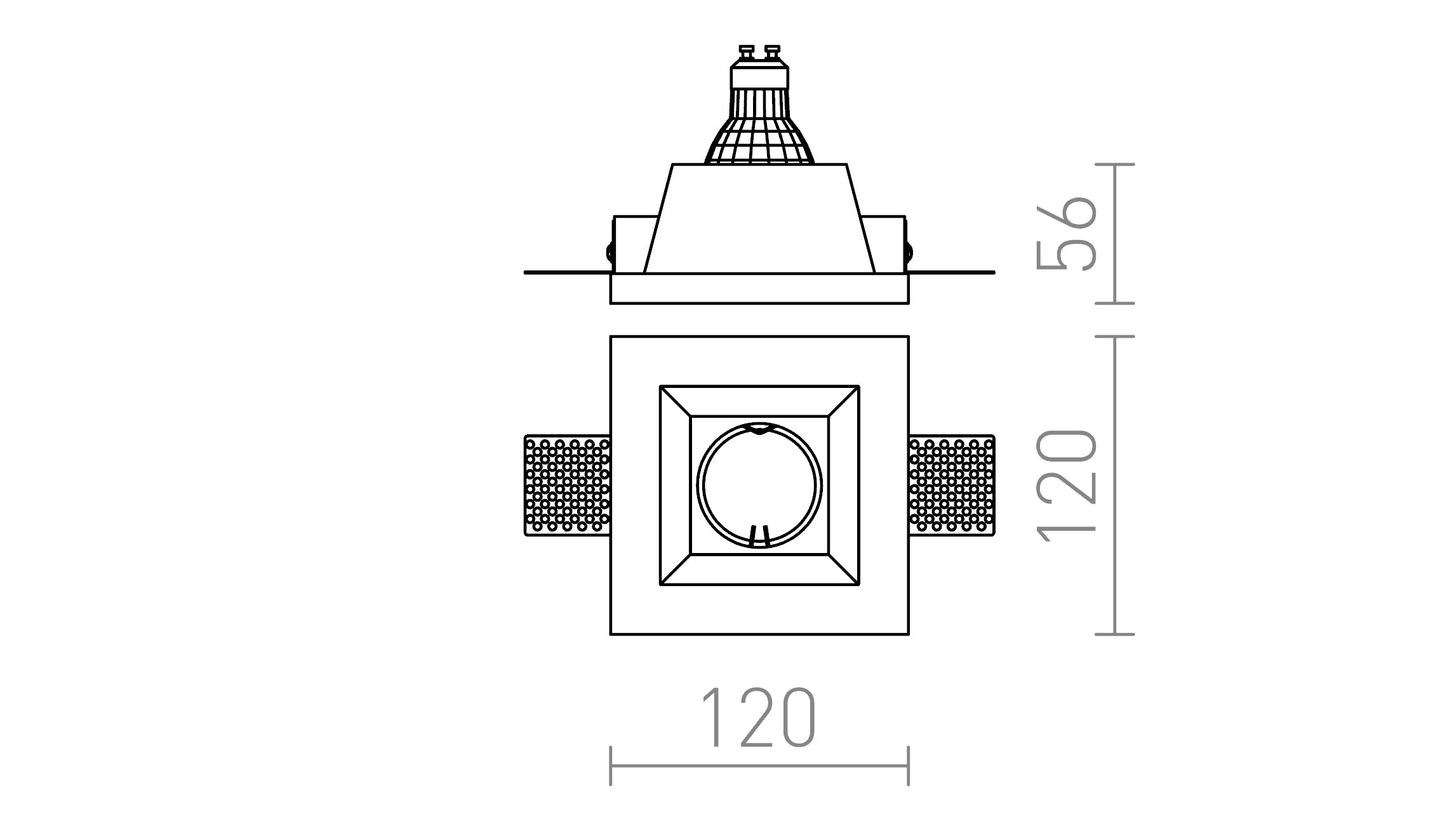 DAG SQ Einbauleuchte lampe - Product sketch