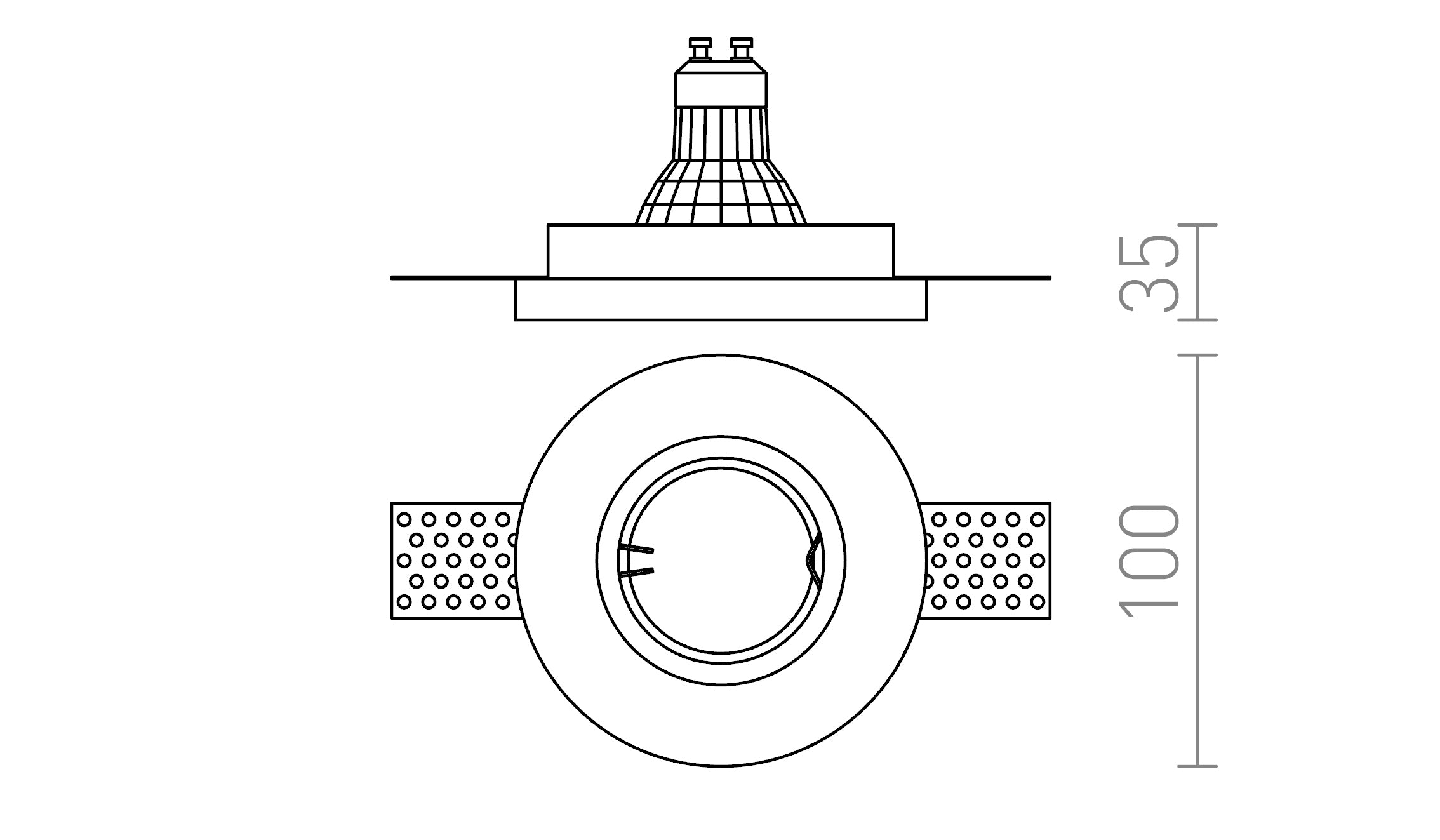 DANDY R încastrat lampă - Product sketch