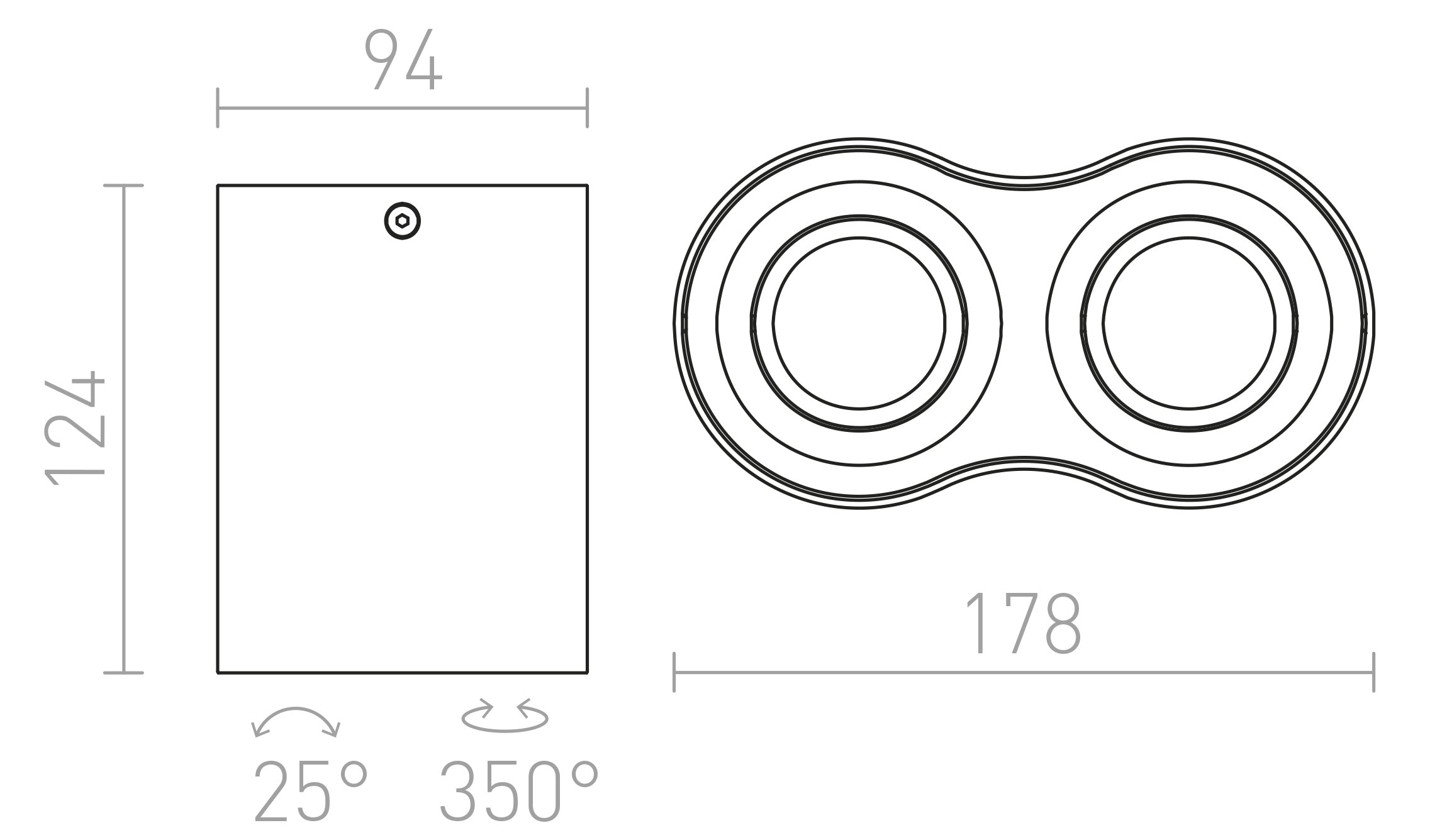 MILANO II ceiling lamp - Product sketch