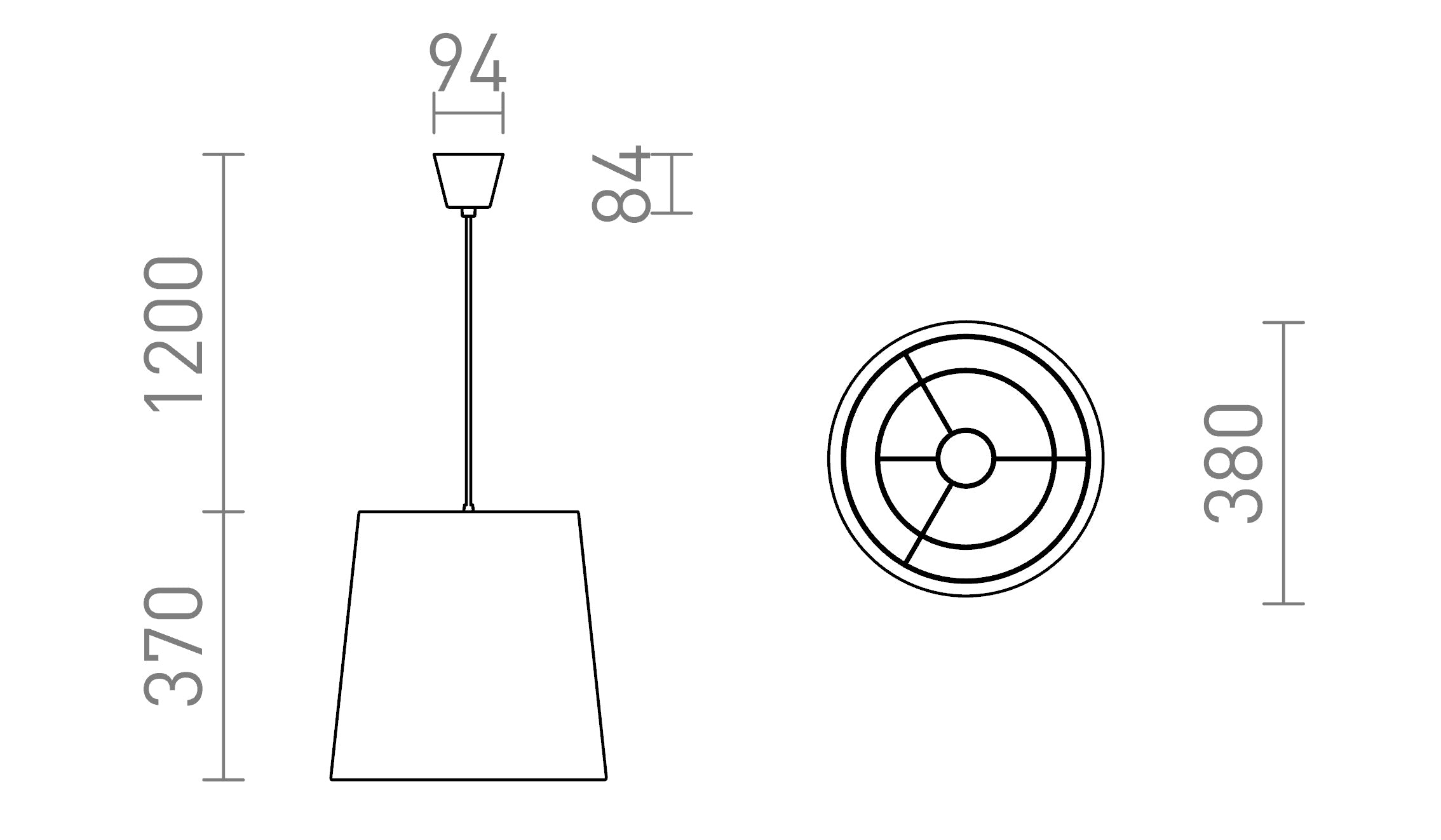 POLLOCK pendant lamp - Product sketch