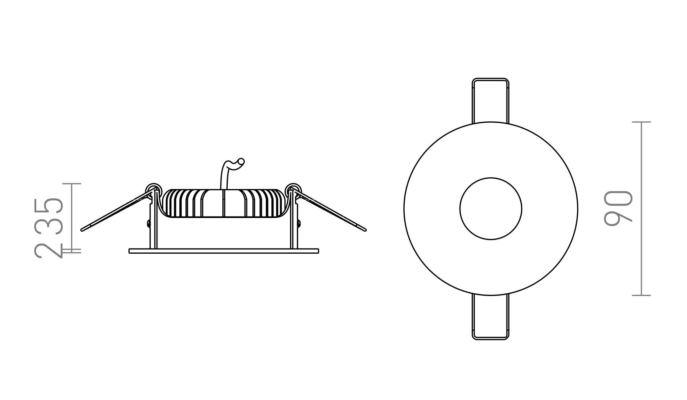 SPRAY 9 recessed lamp - Product sketch