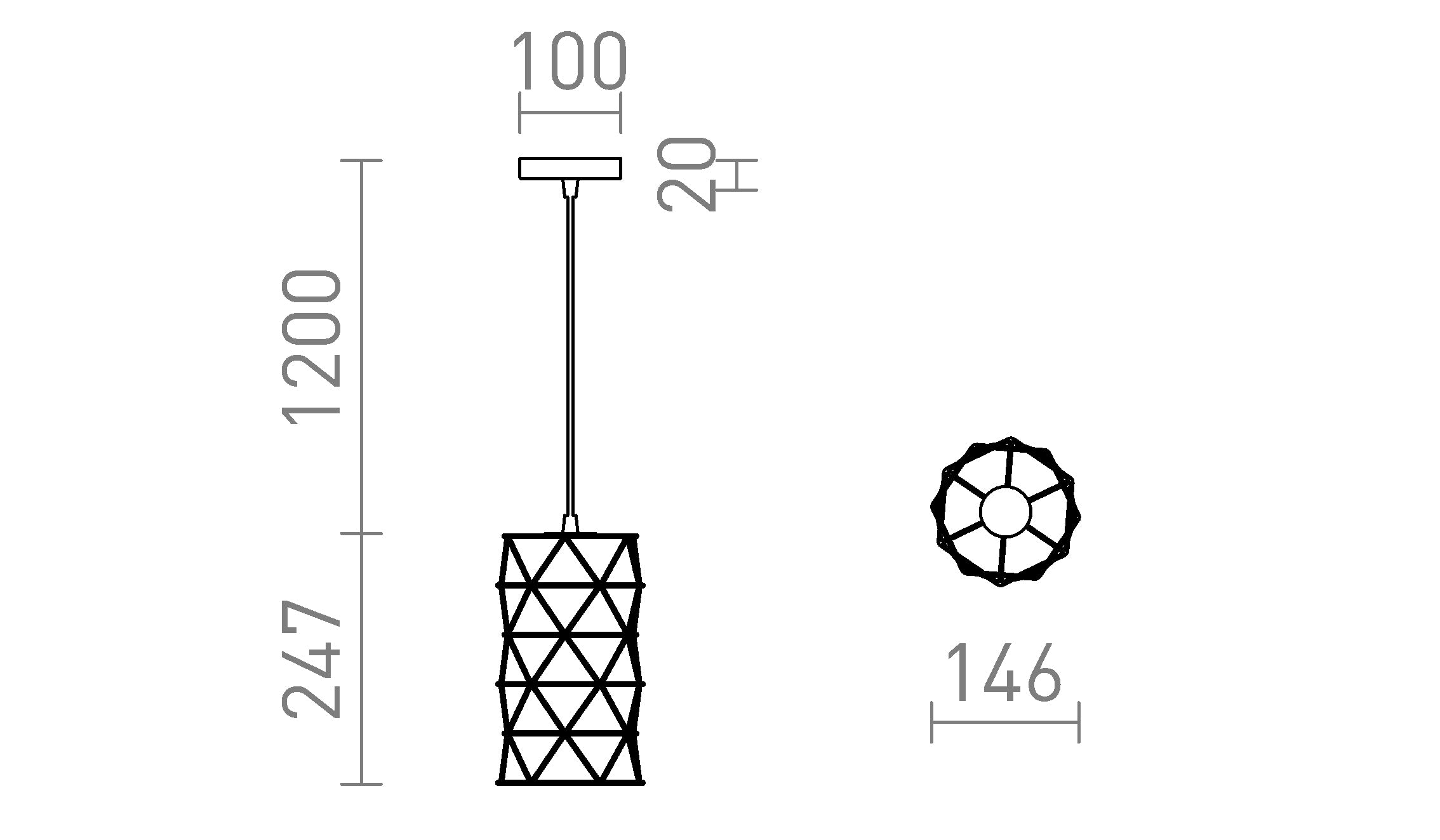 ILUSIA pendant lamp - Product sketch