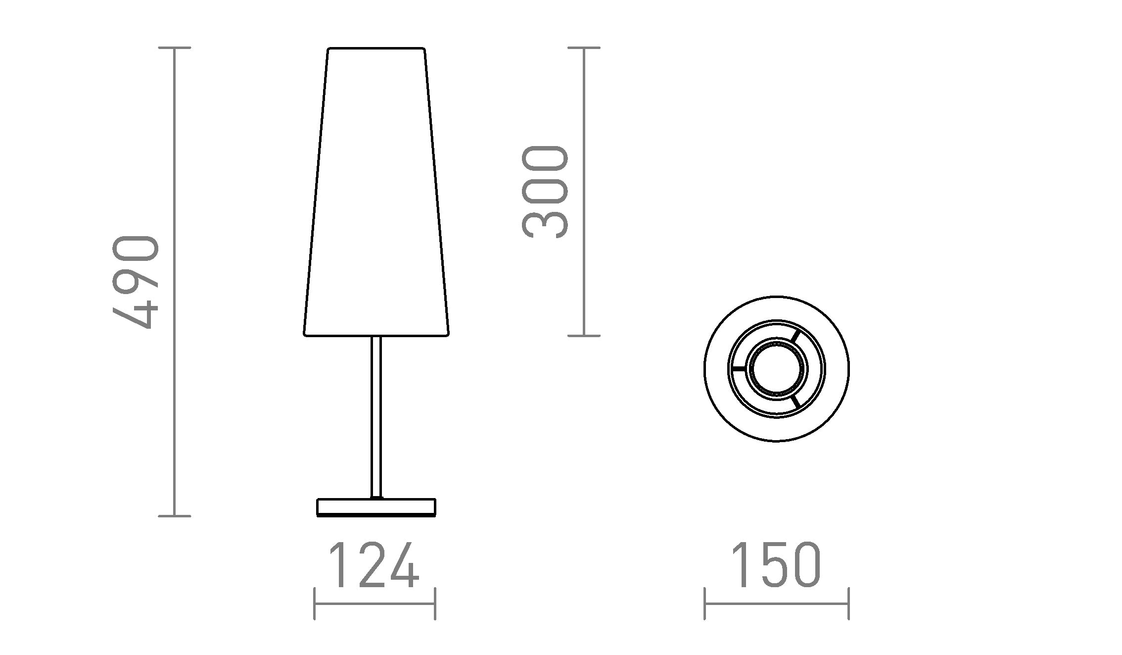 NYC/CONNY 15/30 table lampe - Product sketch