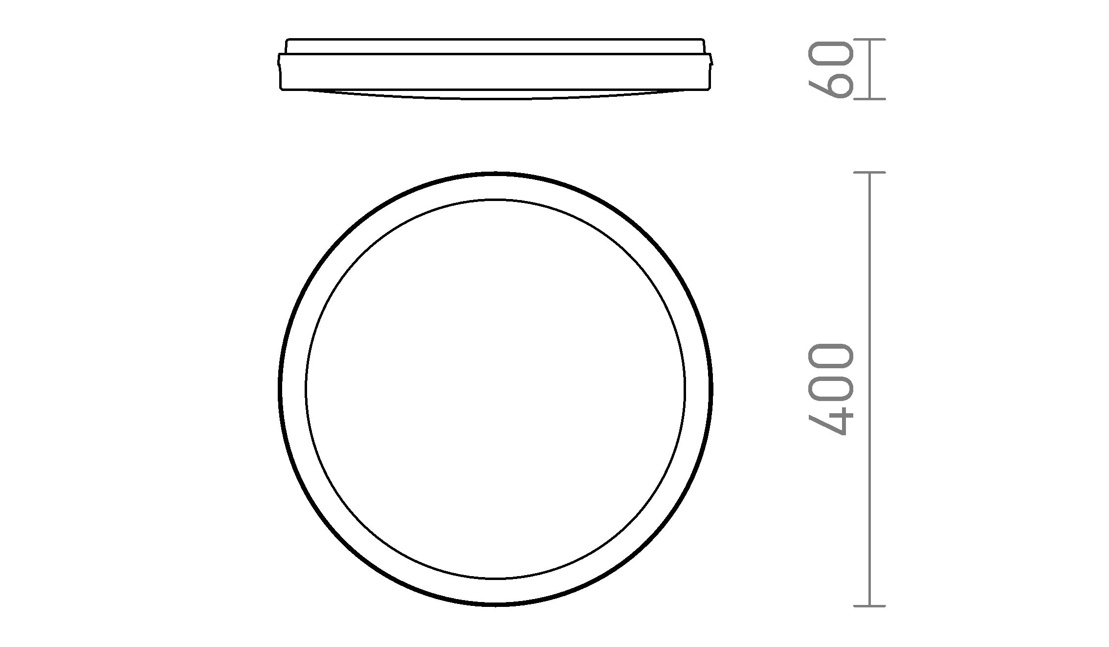 SONO 40 pinta-asennettava lamppu - Product sketch