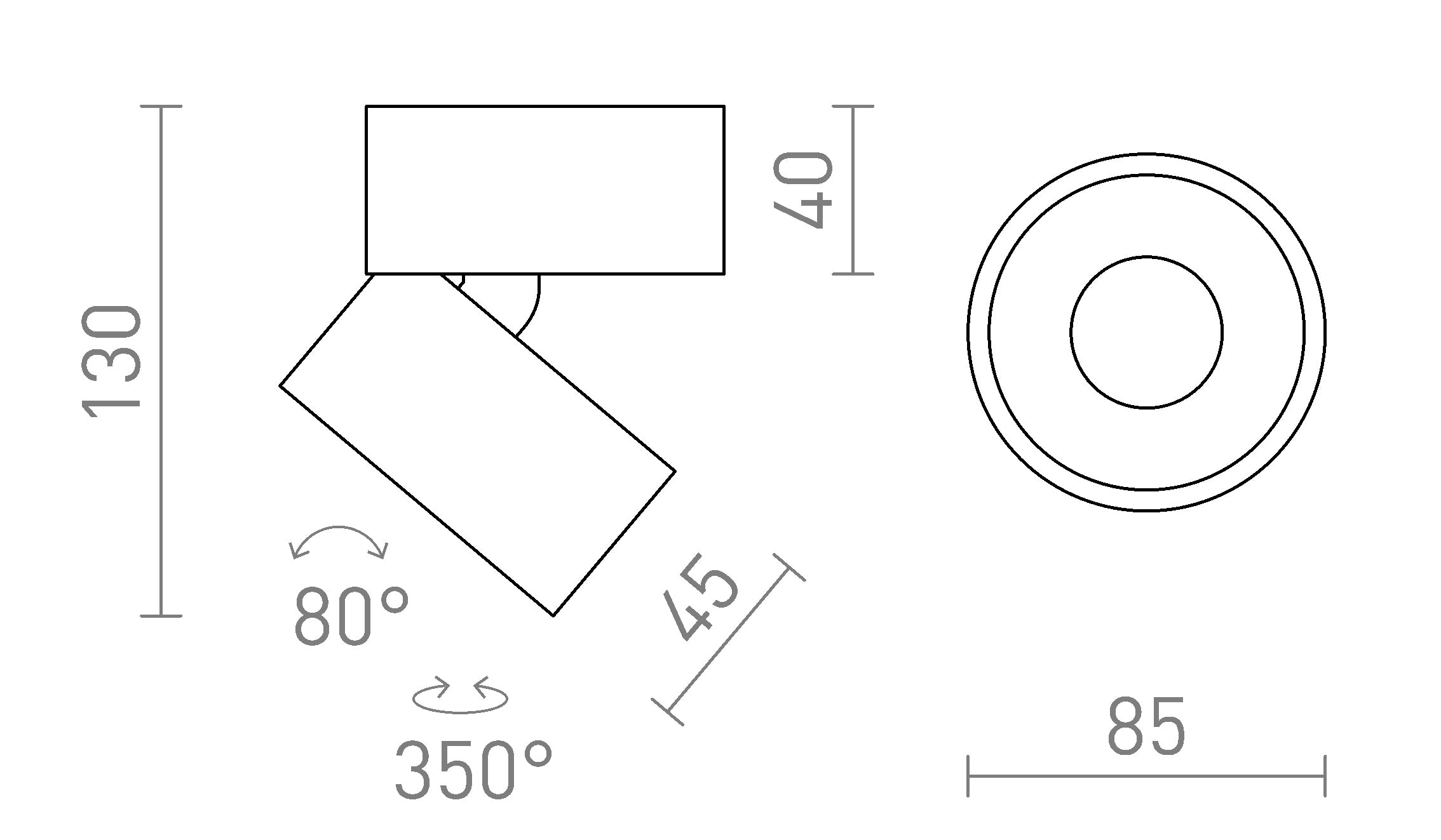 ALBANO nadgradna lampa - Product sketch
