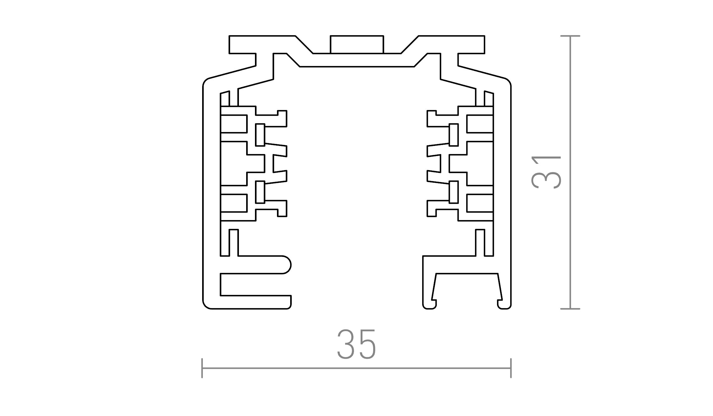 EUTRAC 1M TRACK - Product sketch
