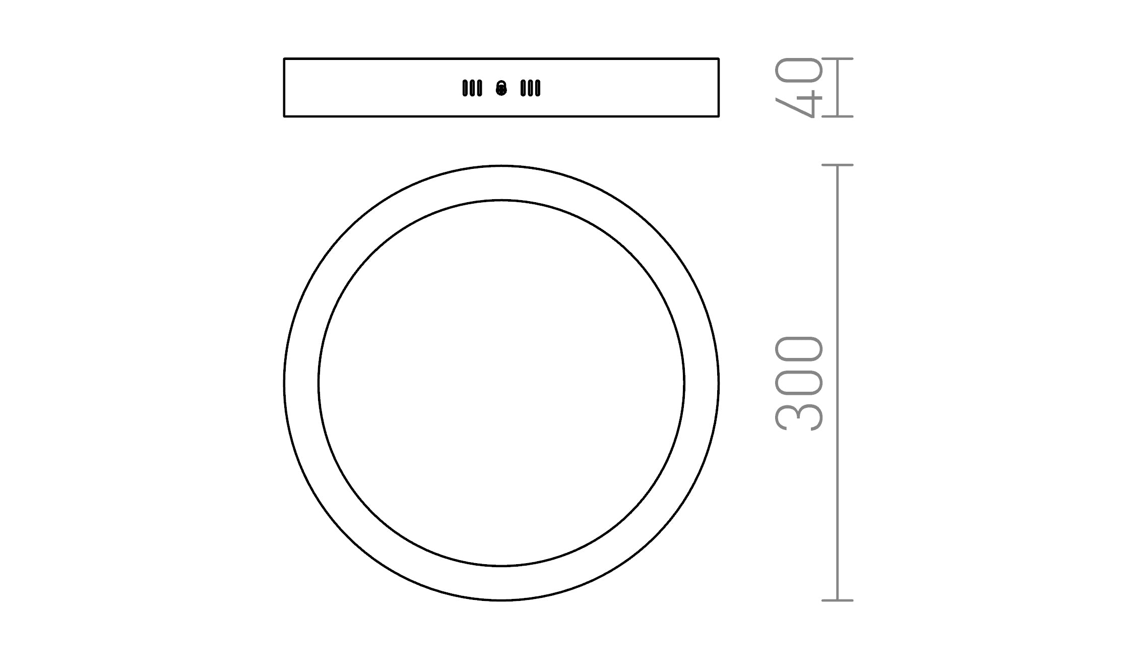 SLENDER R 30 SURFACE MOUNTED - Product sketch