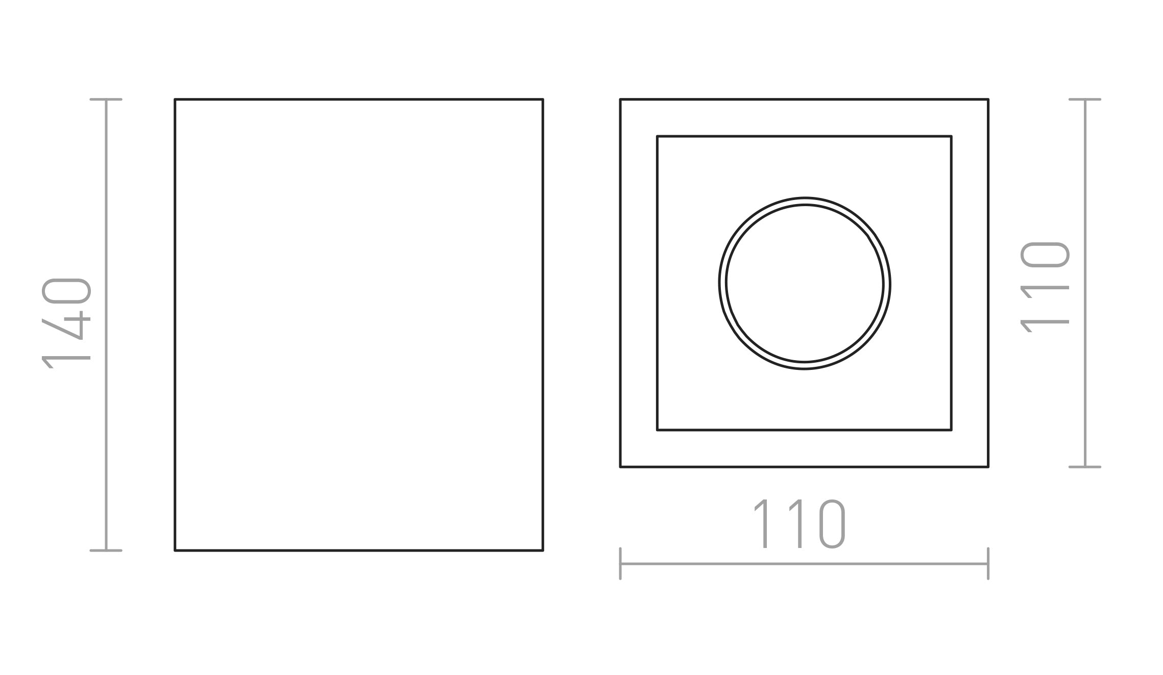 JACK SQ CEILING - Product sketch