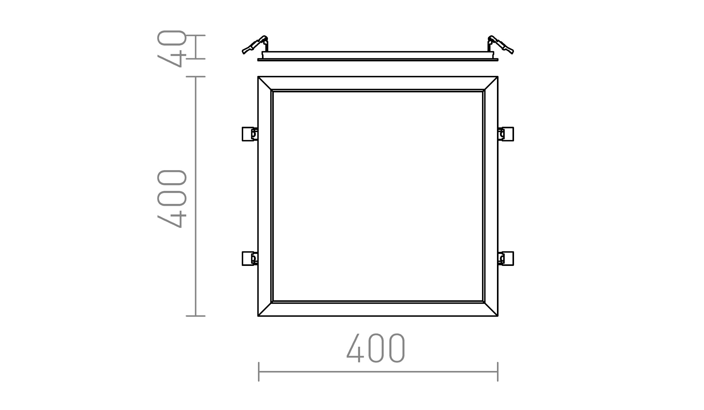 STRUCTURAL LED RECESSED 40X40 - Product sketch