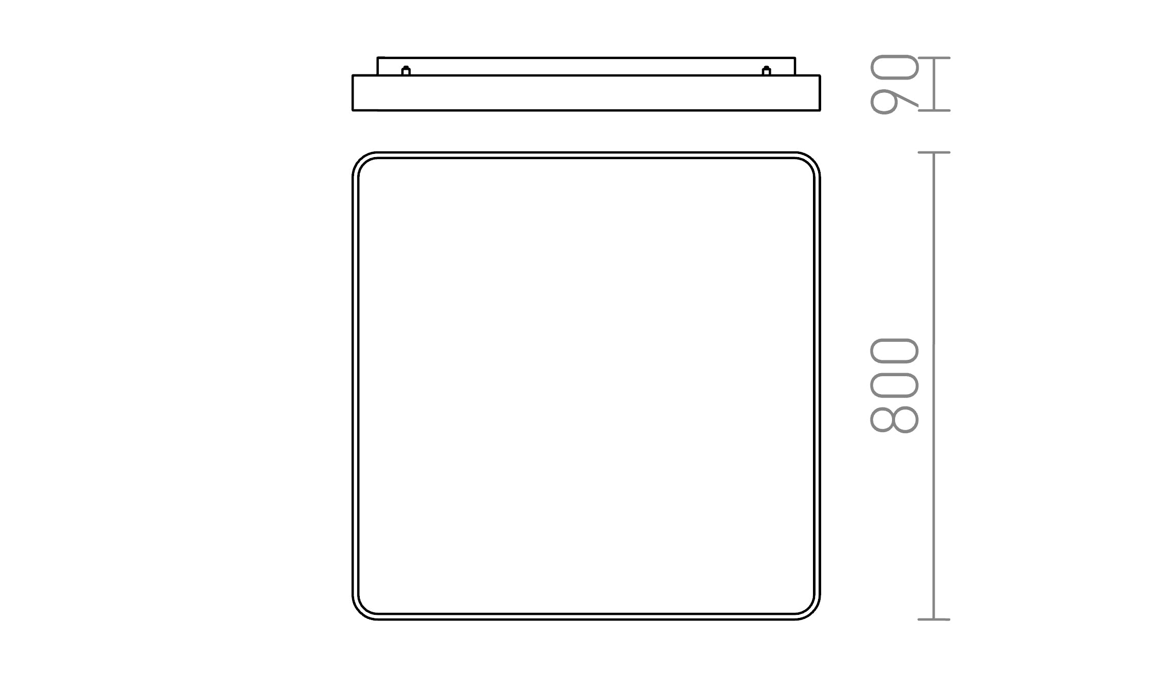 MENSA SQ 80 CEILING - Product sketch
