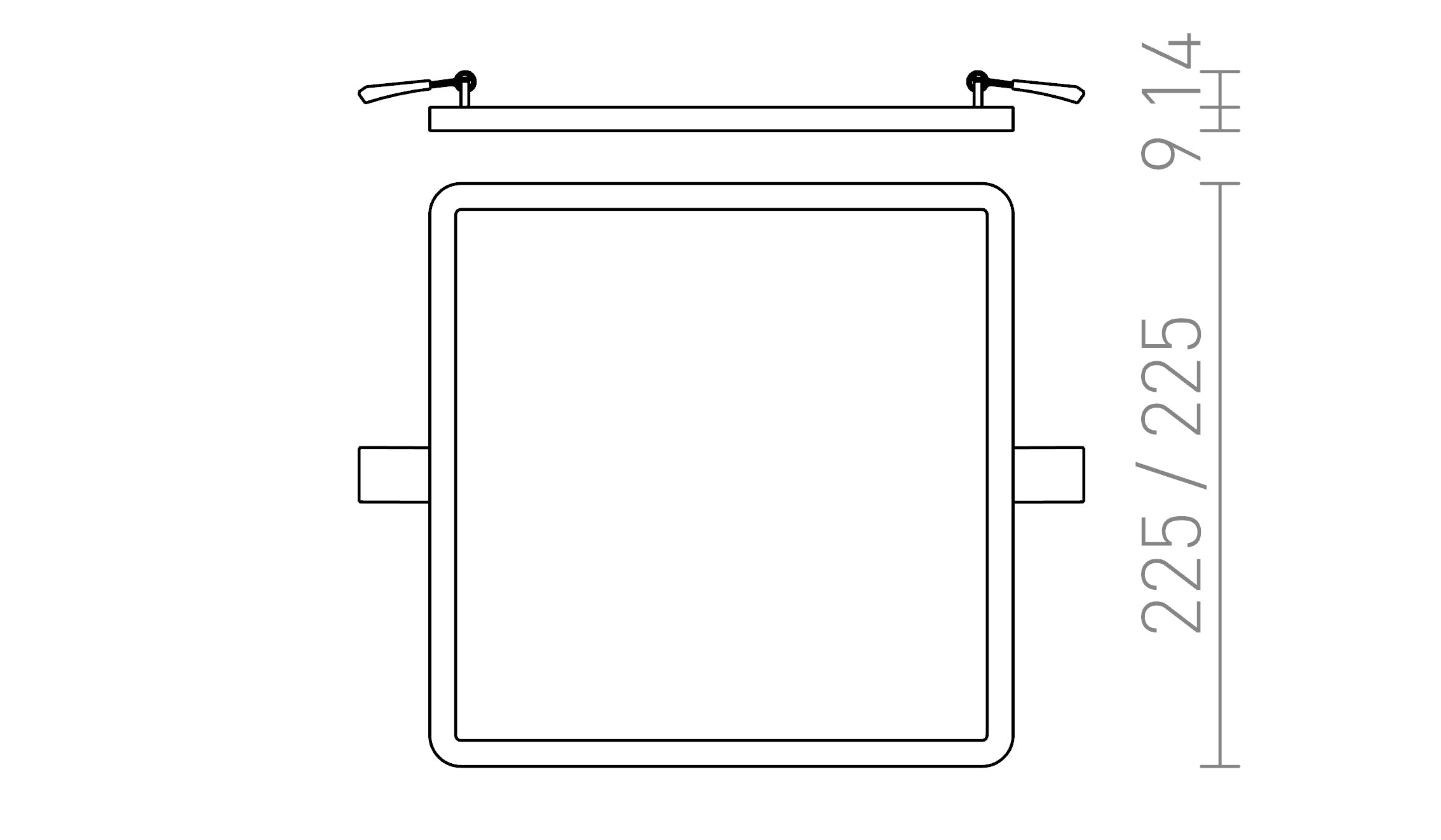 HUE SQ 22 recessed lamp - Product sketch