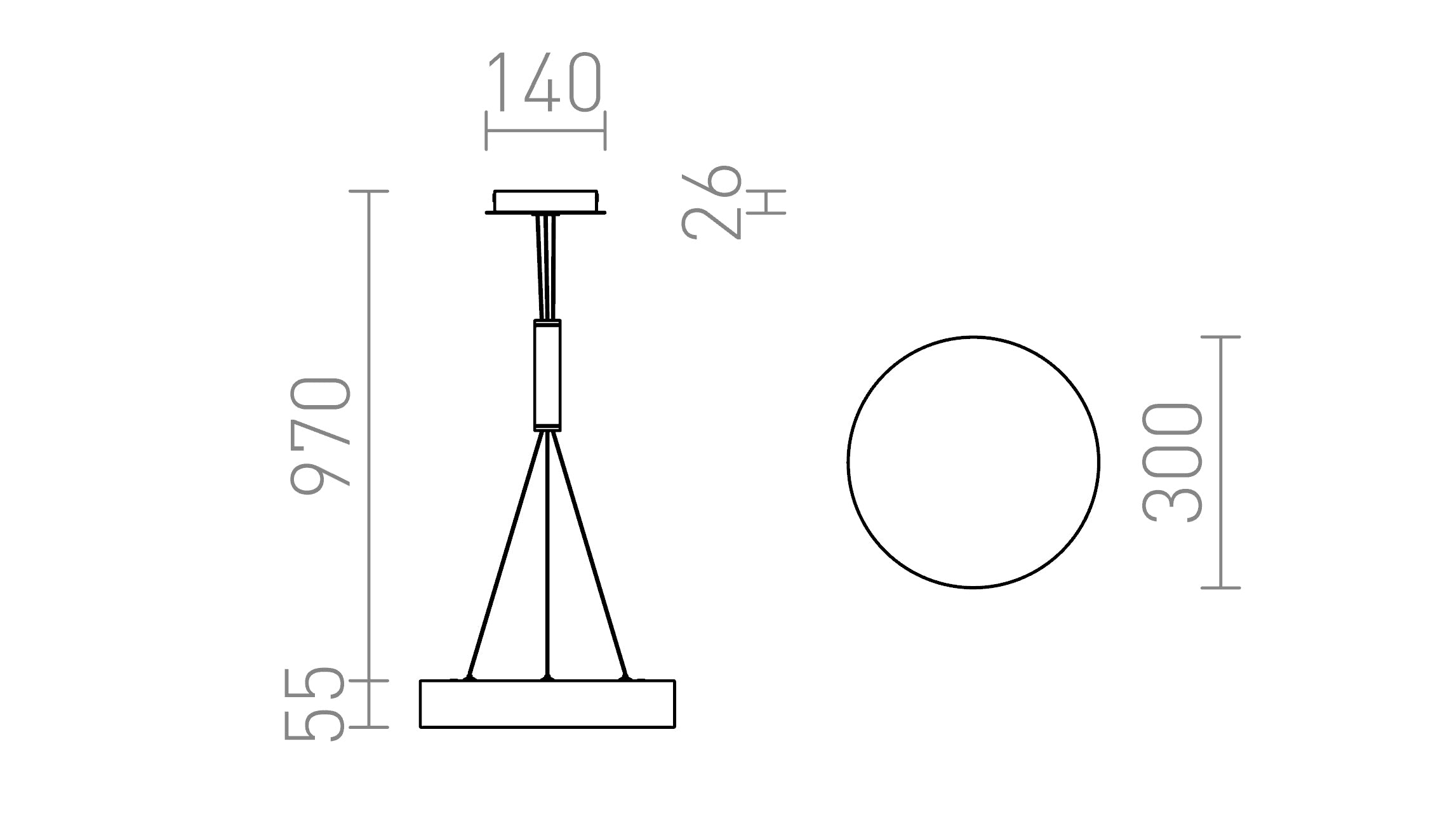LARISA R 30 PENDANT - Product sketch