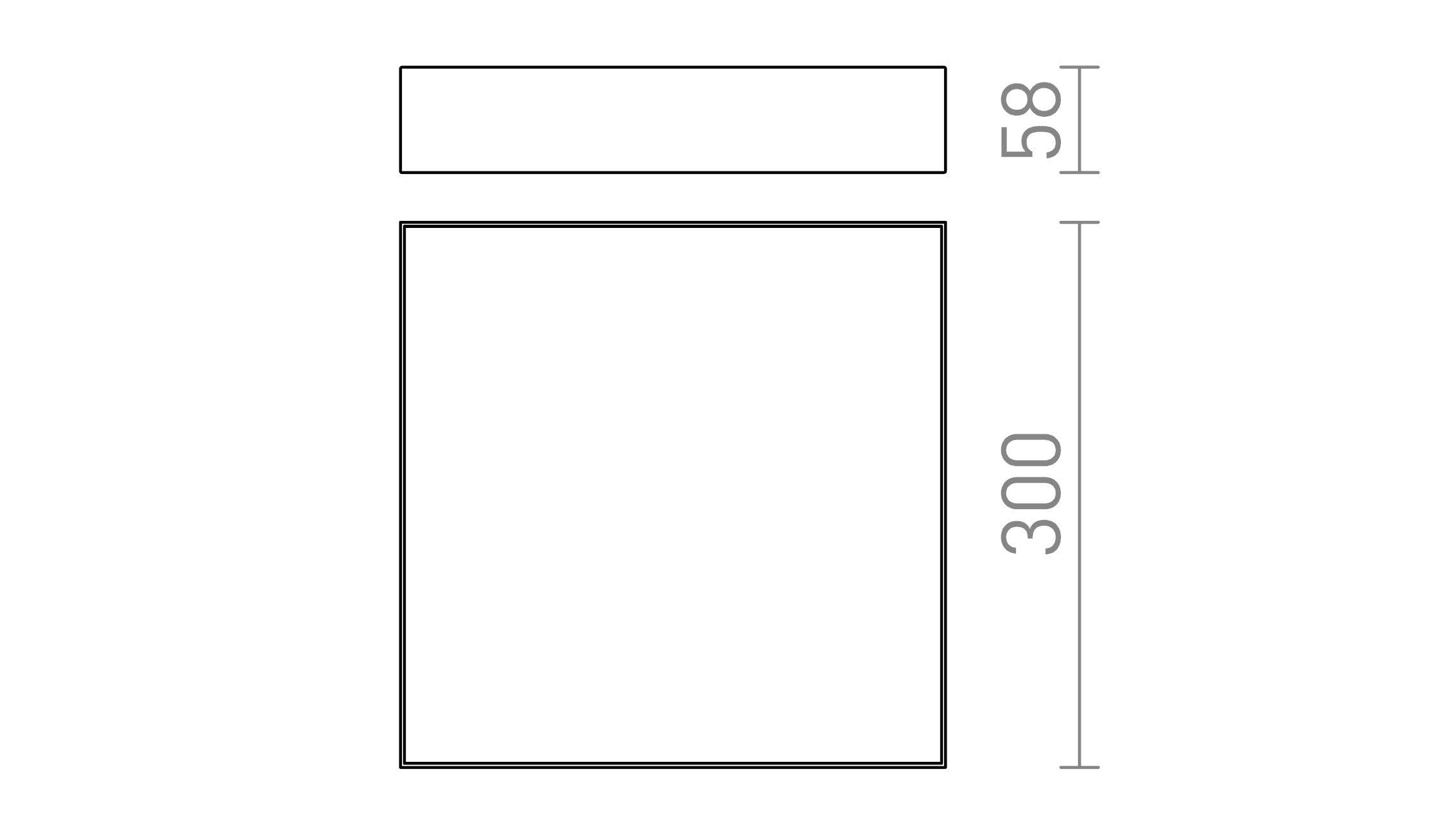 LARISA SQ 30 CEILING - Product sketch