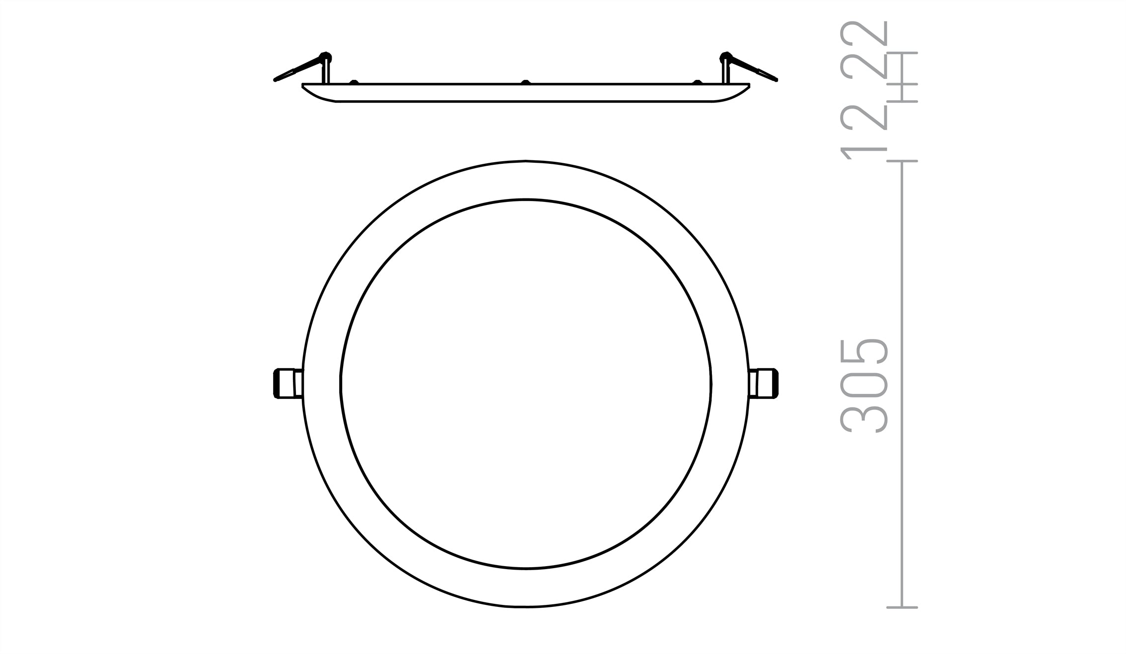 DADA 30 recessed lamp - Product sketch