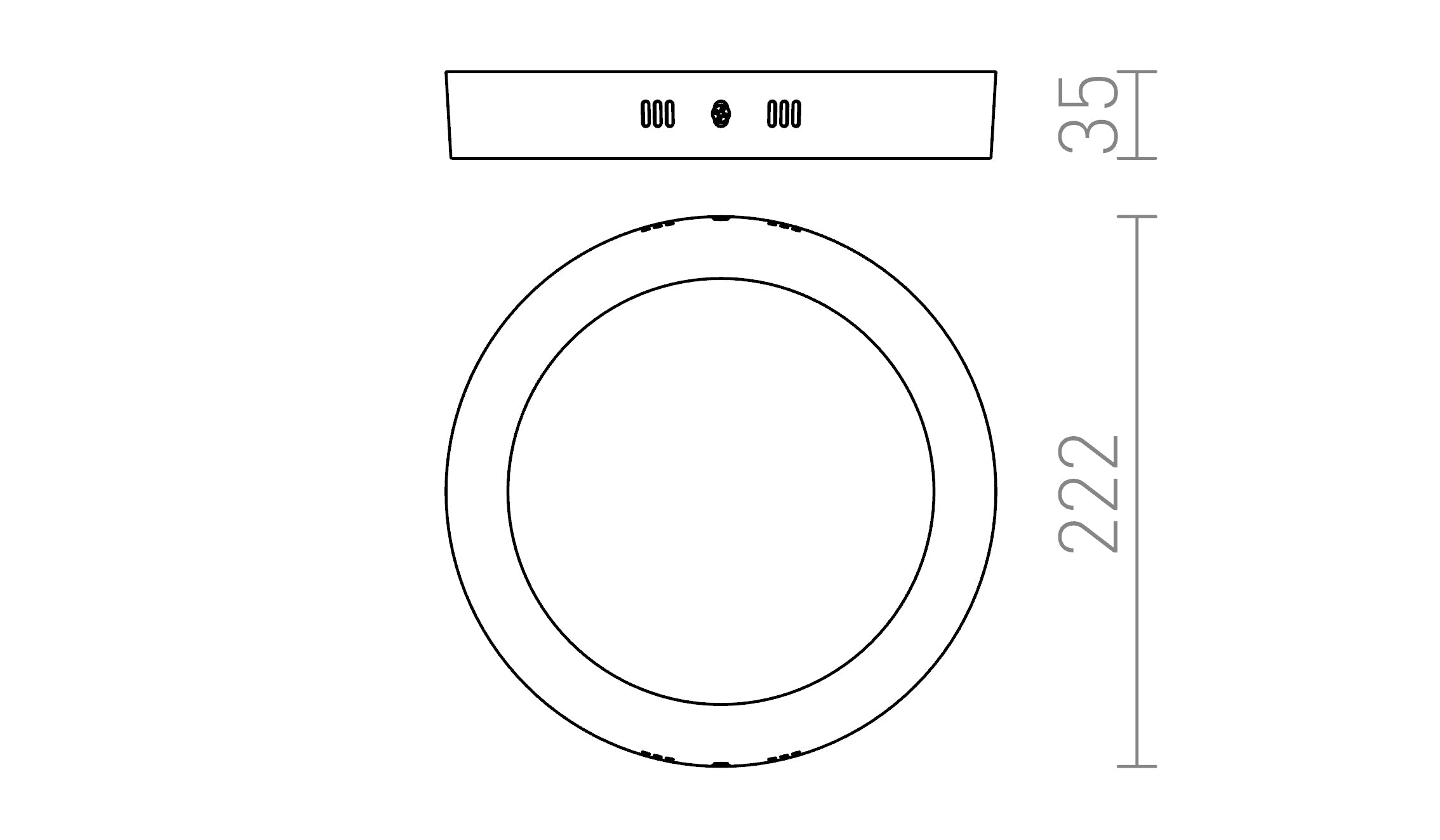 SOCORRO R 220 SURFACE MOUNTED - Product sketch