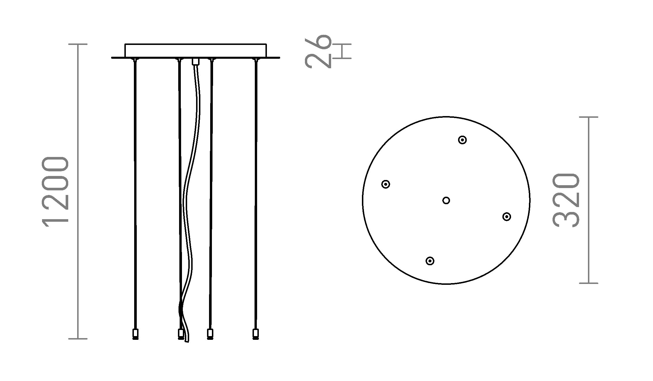 MEZZO 80 PENDANT SET - Product sketch