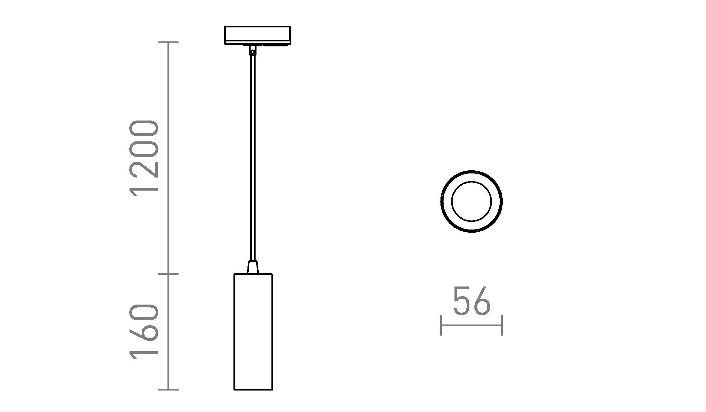 MAVRO FOR 1-CIRCUIT TRACKS PENDANT - Product sketch