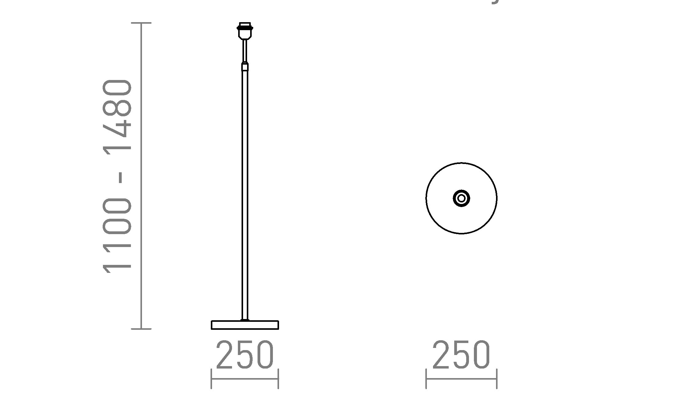 EMMETT FLOOR BASE - Product sketch