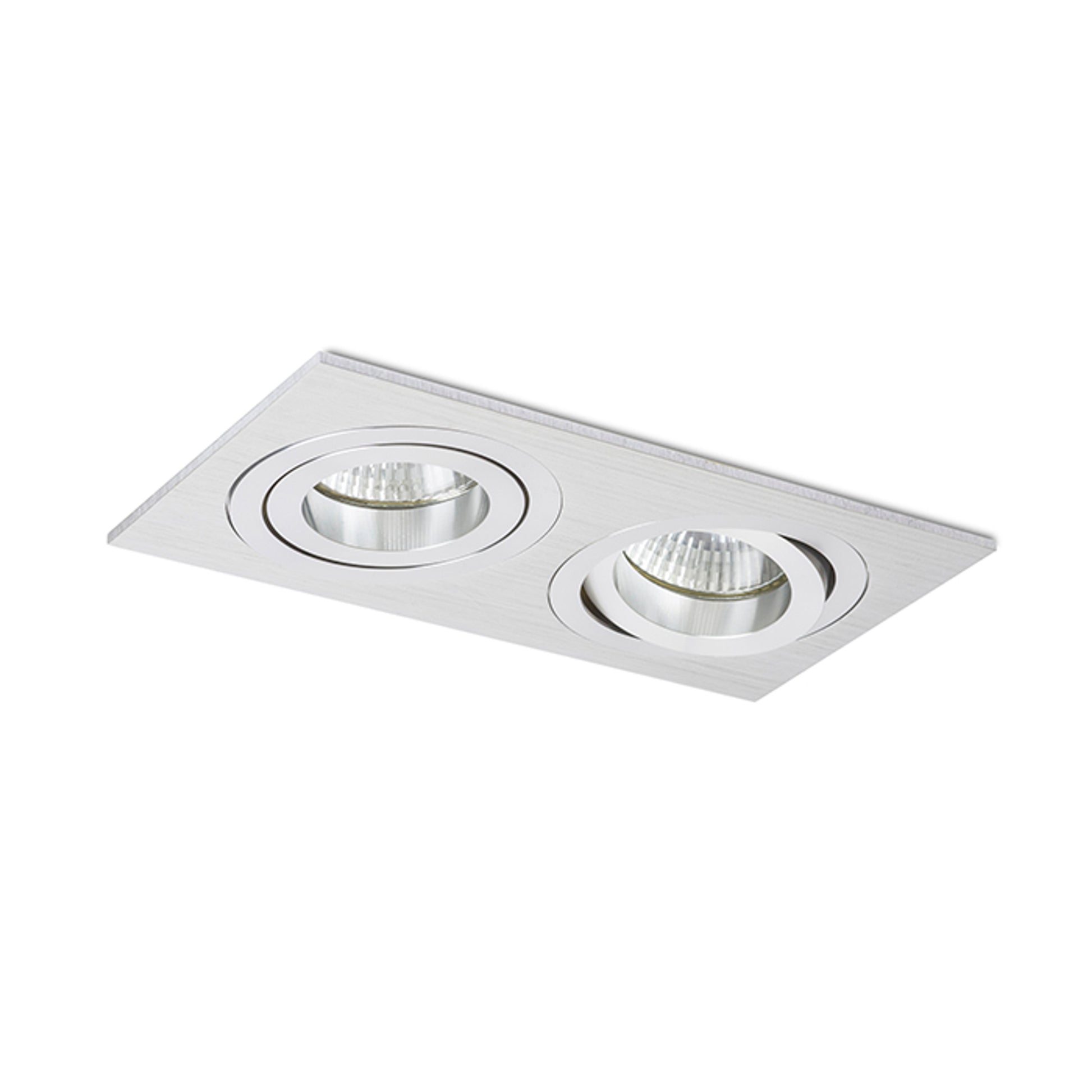 RENDL recessed light PASADENA GU10 SQ II recessed  brushed aluminum 230V LED GU10 2x7W R12712 5