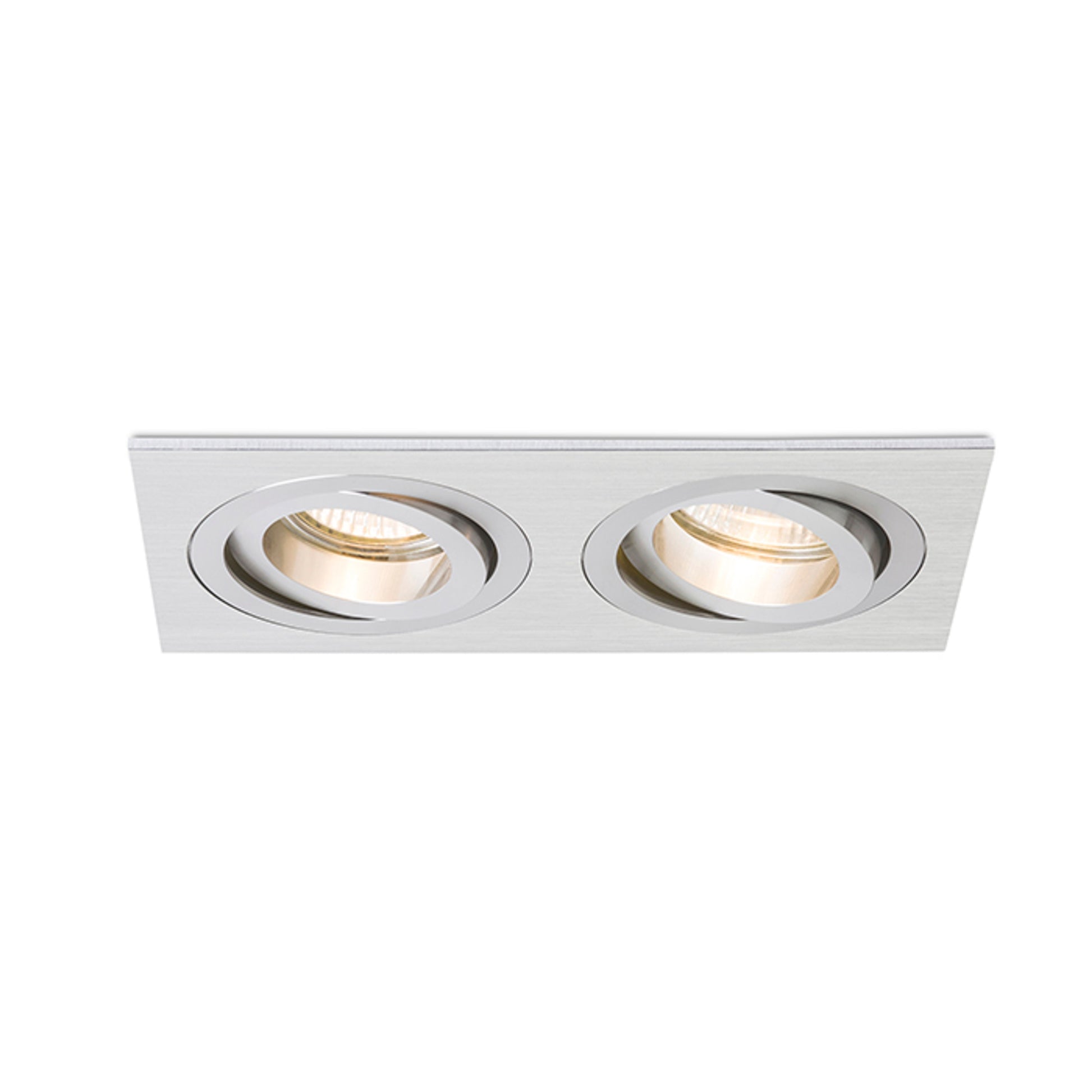 RENDL recessed light PASADENA GU10 SQ II recessed  brushed aluminum 230V LED GU10 2x7W R12712 6
