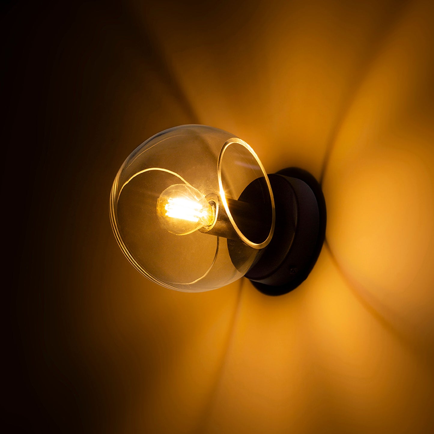 RENDL wall lamp SOLARIS surface mounted clear glass/black 230V LED E14 7W R13994 6