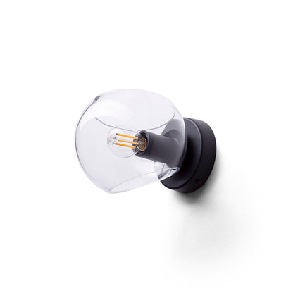 RENDL wall lamp SOLARIS surface mounted clear glass/black 230V LED E14 7W R13994 7