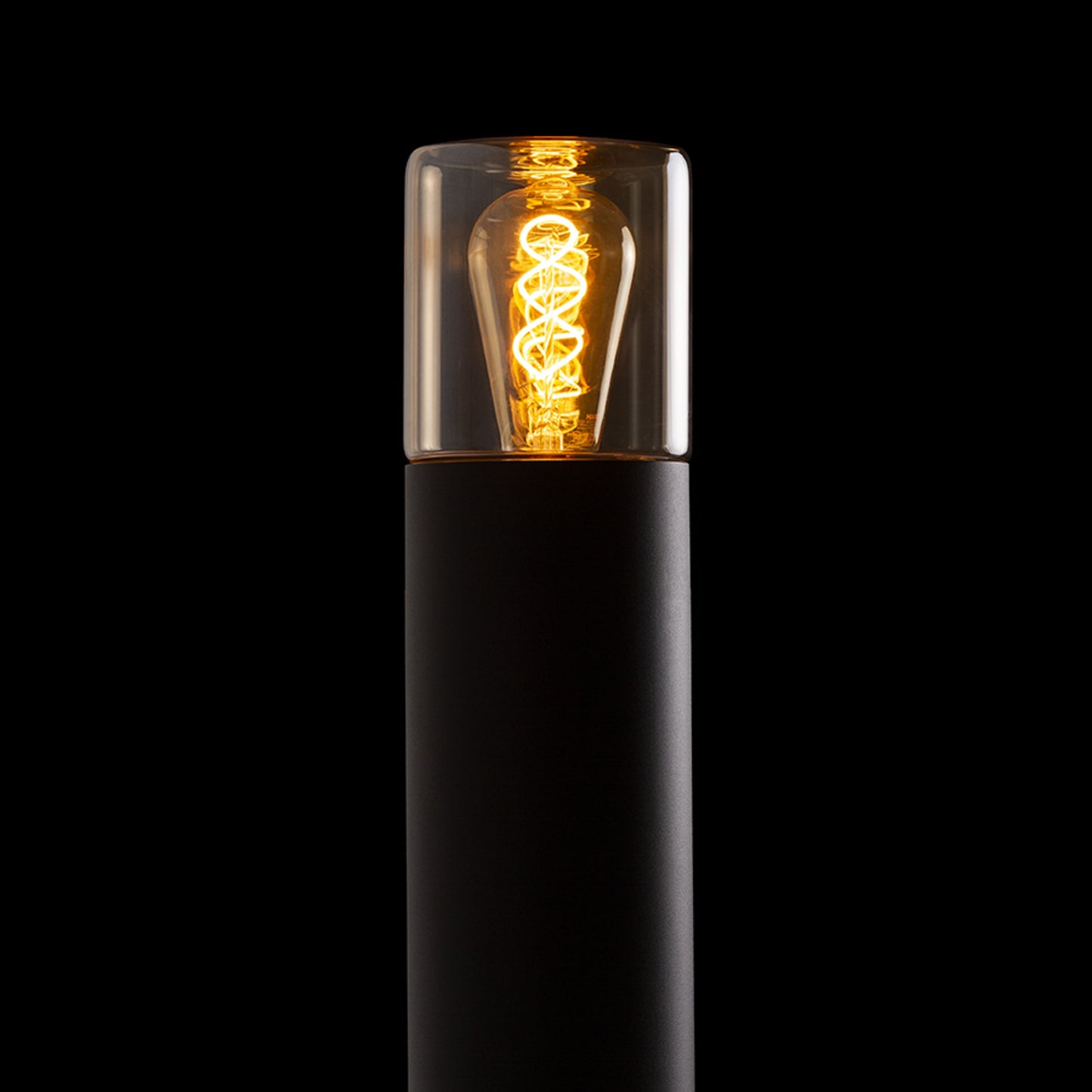 RENDL outdoor lamp QUINN 60 floor black amber-colored glass 230V LED E27 11W IP54 R14497 6