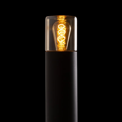 RENDL outdoor lamp QUINN 60 floor black amber-colored glass 230V LED E27 11W IP54 R14497 6